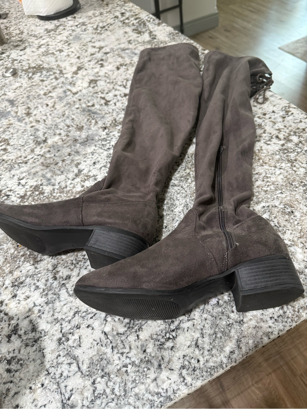 Madden Girl Over-the-Knee Suede Boots in Dark Brown
